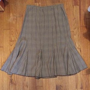 Sz 4 Nine West - Autumn Plaid Gored Skirt
